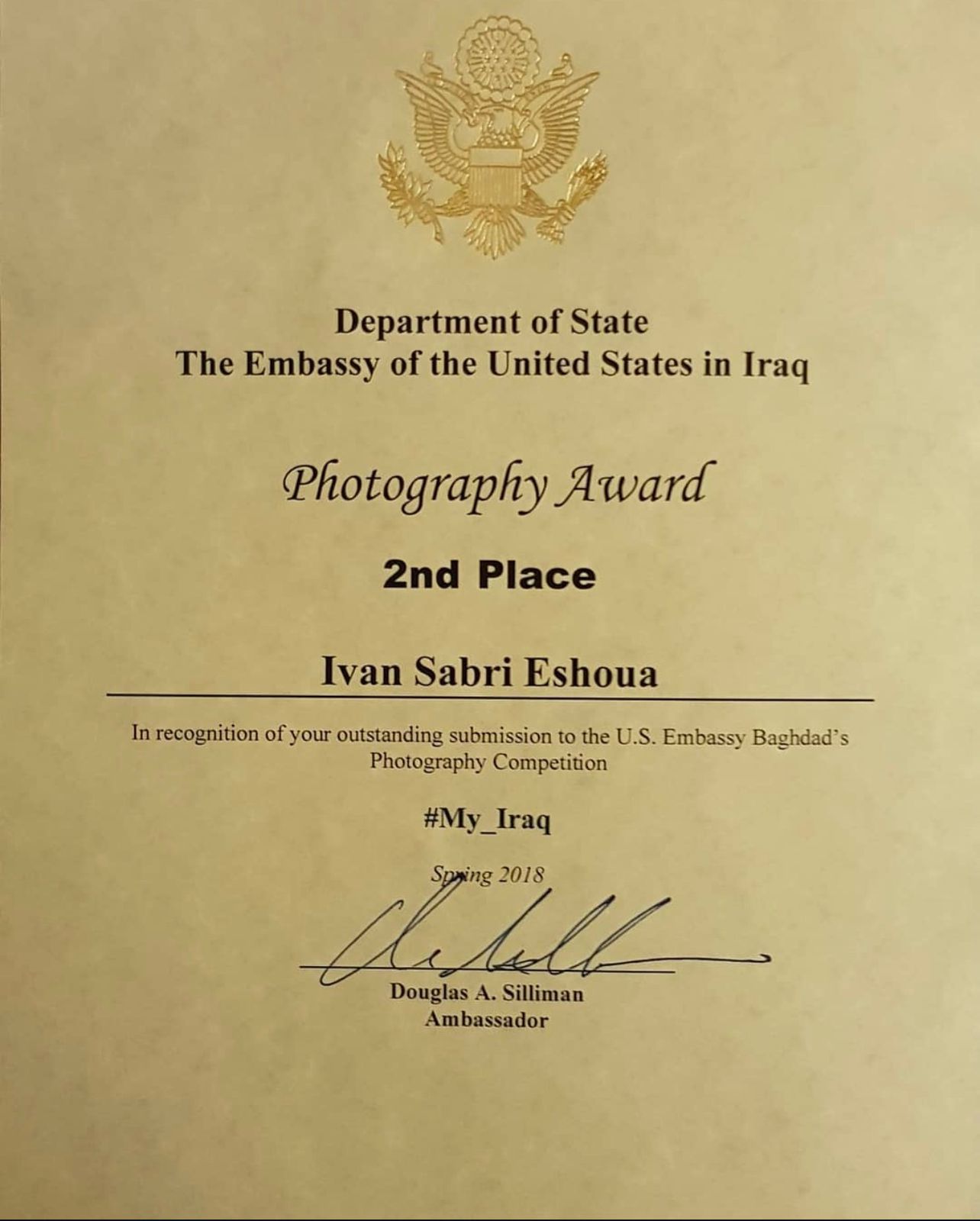 2nd Place as Photography Award